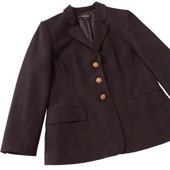 Kasper 3-Button Blazer Suit Black Size 14P - Picture 4 of 15